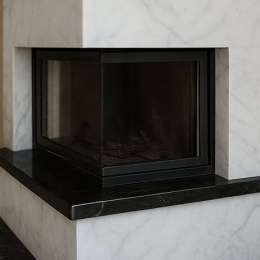 Камин из белого мрамора Olva