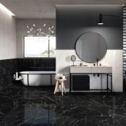 Пол из мрамора черный Rony